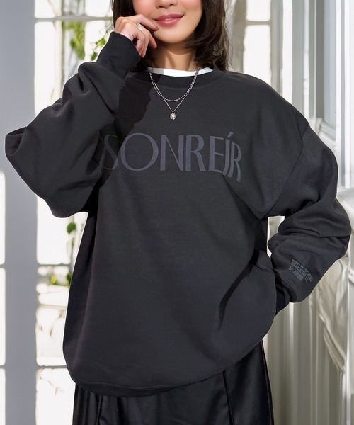 トレーナー スウェット 袖も映える レトロ スウェット トレーナー 韓国 ファッション レディース メンズ | Candlestick | 07