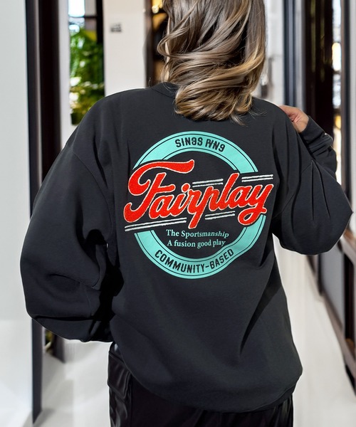 トレーナー スウェット 袖も映える レトロ スウェット トレーナー 韓国 ファッション レディース メンズ | Candlestick | 08