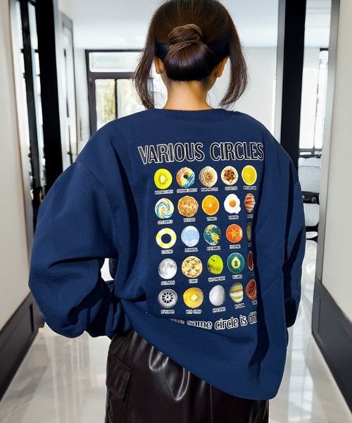 トレーナー スウェット 袖も映える レトロ スウェット トレーナー 韓国 ファッション レディース メンズ | Candlestick | 19