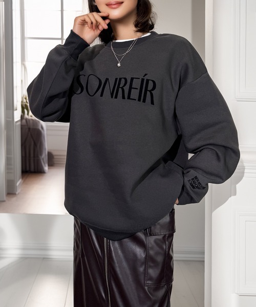 Candlestick トレーナー スウェット 袖も映える グラフィック 暖か 裏