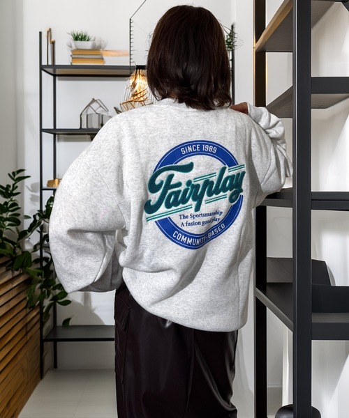 トレーナー スウェット 袖も映える レトロ スウェット トレーナー 韓国 ファッション レディース メンズ | Candlestick | 33