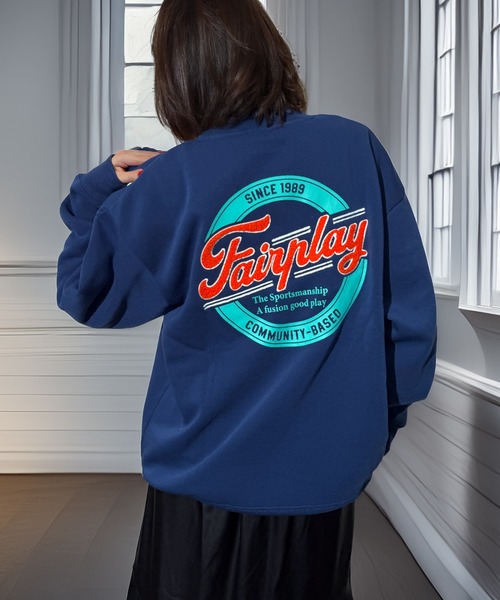 トレーナー スウェット 袖も映える レトロ スウェット トレーナー 韓国 ファッション レディース メンズ | Candlestick | 32