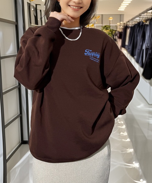 トレーナー スウェット 袖も映える レトロ スウェット トレーナー 韓国 ファッション レディース メンズ | Candlestick | 27