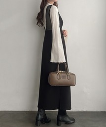 Meiru ジャンパースカート バックシアーキーネックジャンパースカート 
