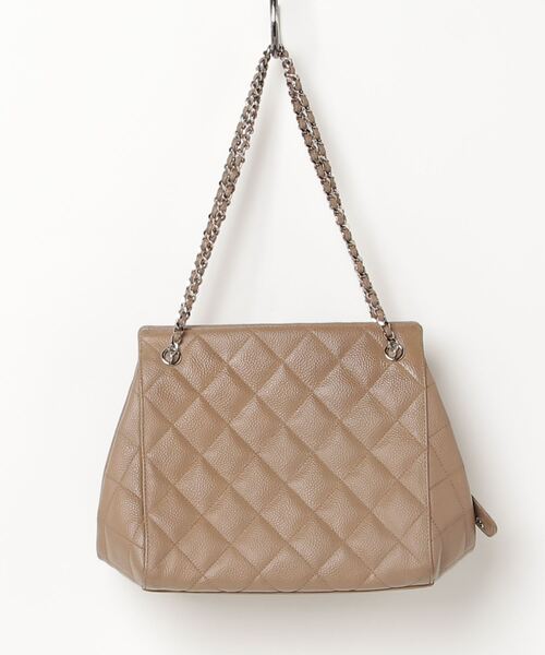極 美品 シャネル ココマーク キャビアスキン チェーン ハンドバッグ ブラウン CHANEL 「CHANEL」 ココマーク キャビアスキン チェーン