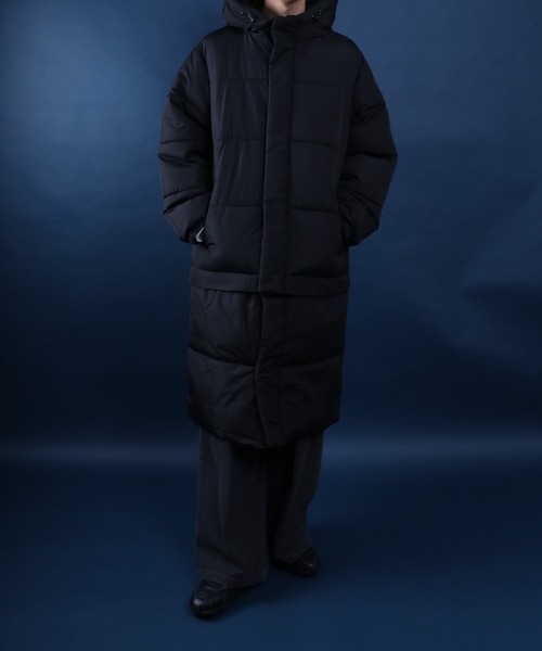 美品 LANVIN COLLECTION 異素材切替2wayダウンジャケット高級 ANPAS（アンパス） ダウンジャケット ダウン 2WAY Detachable-hem Eco