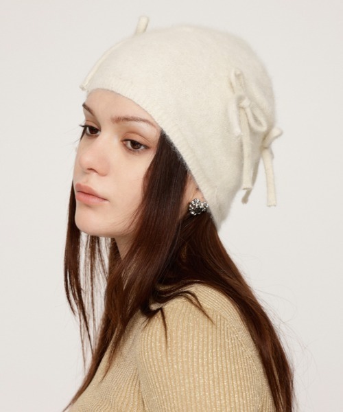SHAGGY RIBBON BEANIE シャギー リボン ビーニー SHAGGY RIBBON BEANIE シャギー リボン ビーニー（ニット