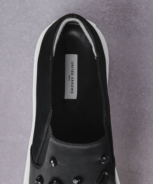 ユナイテッドアローズ 【37】ビジュー エスパドリーユ スリッポン UNITED ARROWS スリッポン サテン ビジュースリッポン