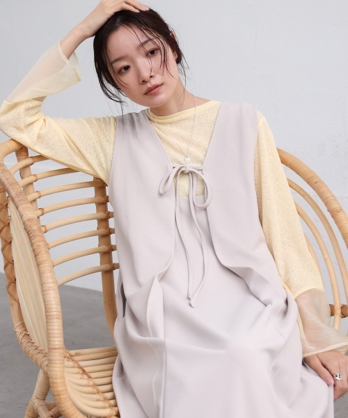 フランス購入 2wayワンピース/ミモレ丈イージースカート&D&Gおりぼんベルト フランス購入 2wayワンピース/ミモレ丈イージースカート&D&Gお