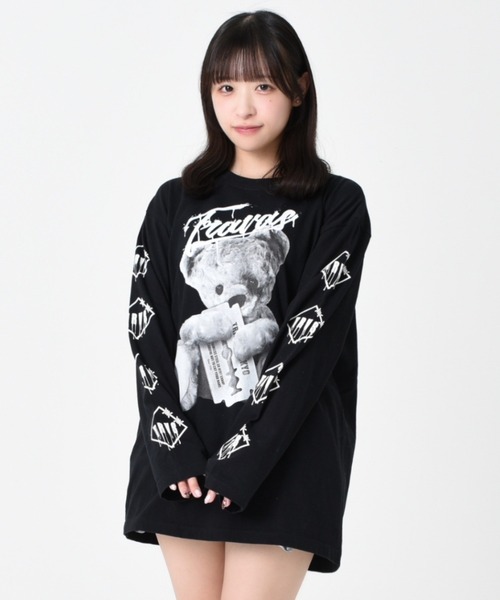 TRAVAS TOKYO トラバストーキョー　くまプリントスウェットシャツ TRAVAS TOKYO/トラバス トーキョー』Furry bear PO/くまプリント