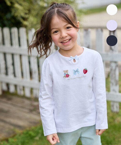 ANY（エニィ） tシャツ テディベリー刺繍 長袖Tシャツ キッズ 子供服