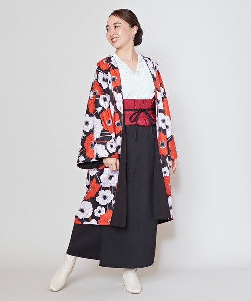 カーディガン 「カヤ」春華モダンならいリバーシブル長羽織 レディース カヤ カーディガン 「カヤ」春華モダンならいリバーシブル長羽織