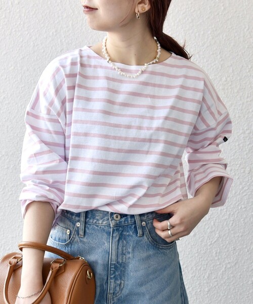 SHIPS for women / シップスウィメン Le minor:〈洗濯機可能〉ロングスリーブ ボーダー TEE 25SS SHIPS any tシャツ Le minor:「洗濯機可能」ロングスリーブ