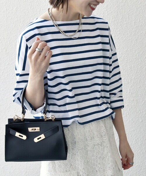 SHIPS for women / シップスウィメン Le minor:〈洗濯機可能〉ロングスリーブ ボーダー TEE 25SS SHIPS any tシャツ Le minor:「洗濯機可能」ロングスリーブ