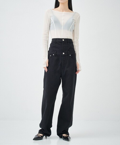 パンツ QUIITO REDENIM W WAIST PANTS BLACK パンツ QUIITO REDENIM W WAIST PANTS BLACK QUITO/キイト】REDENIM W
