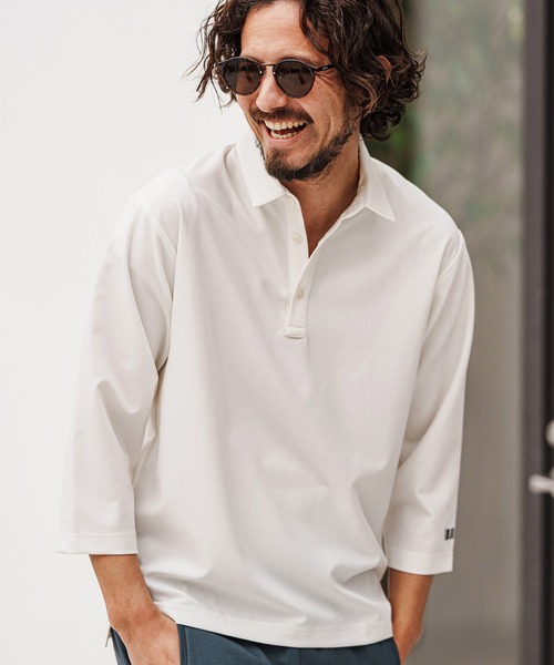 ポロシャツ ms6010- Light Oxford 3-4 Sleeve Polo Shirts ポロシャツ メンズ