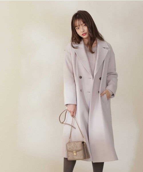 新品　プロポーションボディドレッシング　ファー付コート　薄紫系？　１ PROPORTION BODY DRESSING（プロポーションボディドレッシング