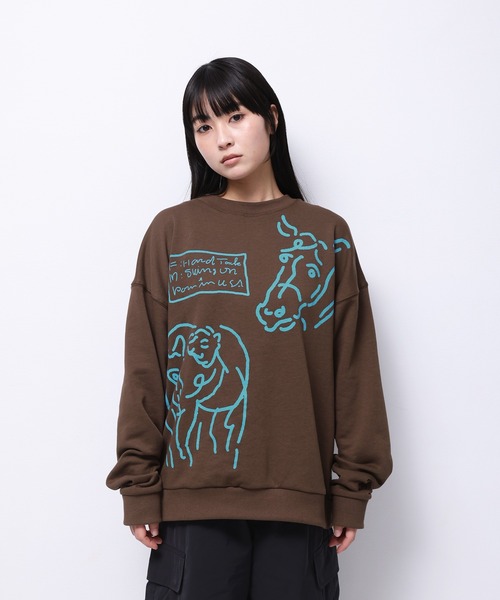 トレーナー スウェット HORSE” norahi クルースウェット レディース メンズ トレーナー スウェット HORSE” norahi クルースウェット