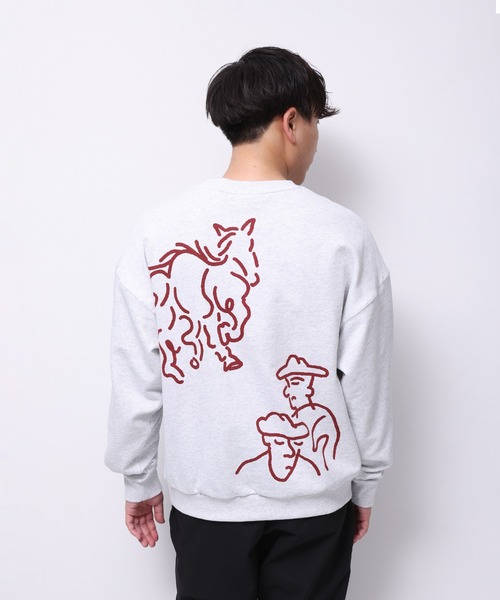 トレーナー スウェット HORSE” norahi クルースウェット レディース メンズ トレーナー スウェット HORSE” norahi クルースウェット