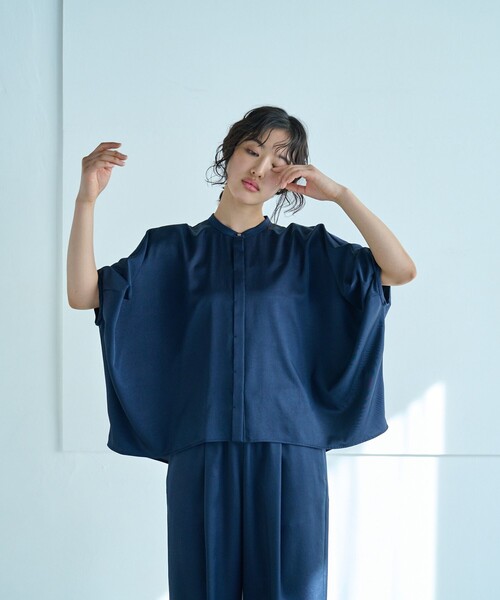 ブラウス シャツ 「セットアップ対応/吸水速乾/UV効果」シルキーツイルフォルムブラウス レディース