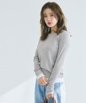 tシャツ レイヤード細リブ長袖カットソー レディースの詳細画像2