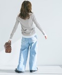 tシャツ レイヤード細リブ長袖カットソー レディースの詳細画像3