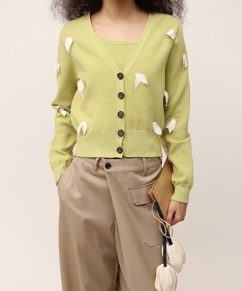 LEINWANDE Sprout Knitted Cardigan カーディガン leinwande（ラインヴァンド） カーディガン Sprout Knitted Cardigan