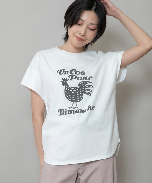 tシャツ coq”プリントTシャツ レディース