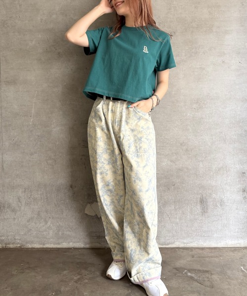 DOUBLE NAME tシャツ 「m:rex」ミニ恐竜ワッペンコンパクトTEE
