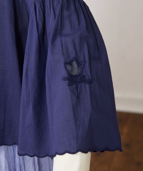 Jocomomola（ホコモモラ） ブラウス シャツ フラワーメッシュ