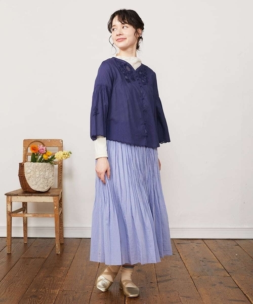 Jocomomola（ホコモモラ） ブラウス シャツ フラワーメッシュ