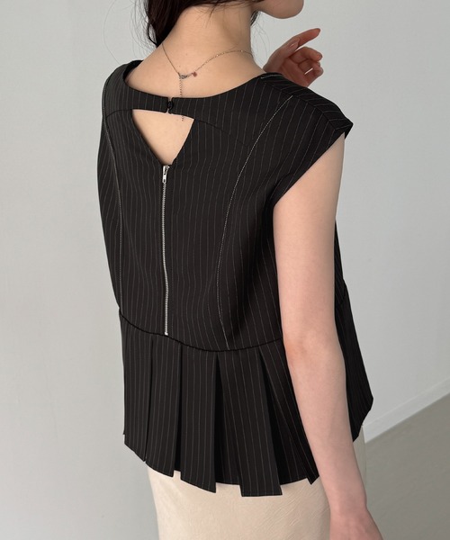 ▽プリーツストライプトップス▽ プリーツストライプトップス【SALE】 – SELECT MOCA