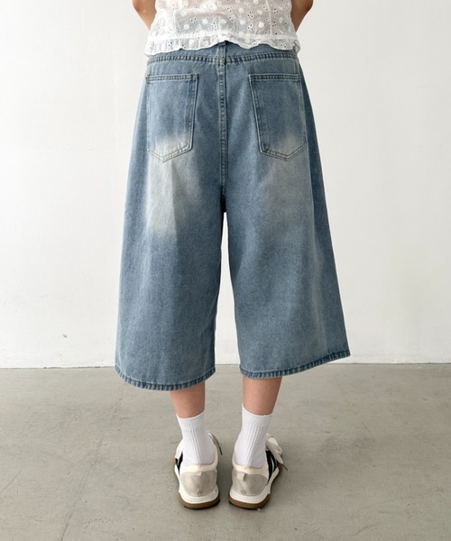 Bamm ワイドパンツ ハーフパンツ ジーンズ デニム デニムパンツ 短パン