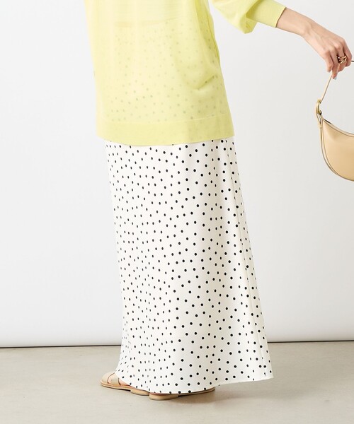 NOLLEY'S Sophi スカート ウォッシャブルドットサテンナロー