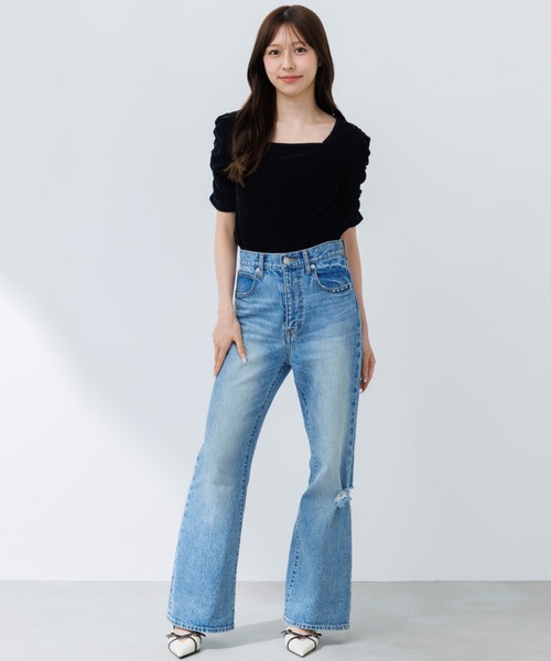 tシャツ puff sleeve square tops（パフスリーブスクエア