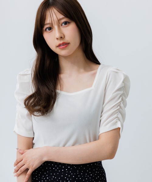 tシャツ パフスリーブトップス レディース 楽天市場】【アウトレットセール】返品交換不可 タックスリーブ