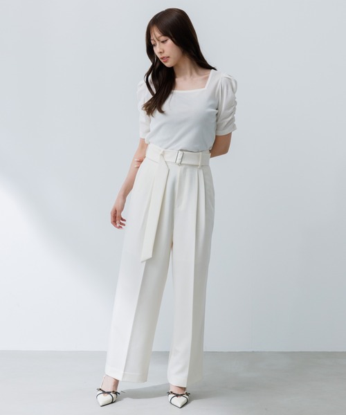 tシャツ puff sleeve square tops（パフスリーブスクエア