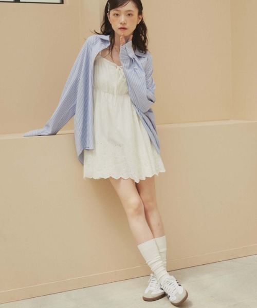 muguet コットンレース キャミワンピース muguet コットンレースキャミワンピ - ワンピース割引