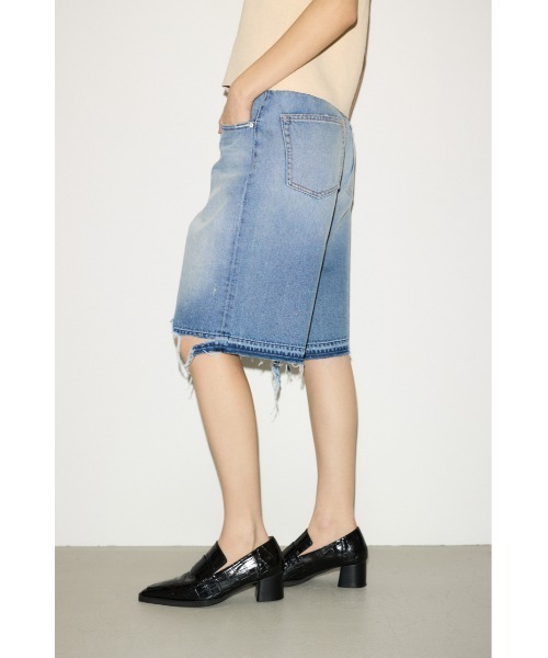 THROW by SLY ジーンズ デニム デニムパンツ RIPPED HALF DENIM