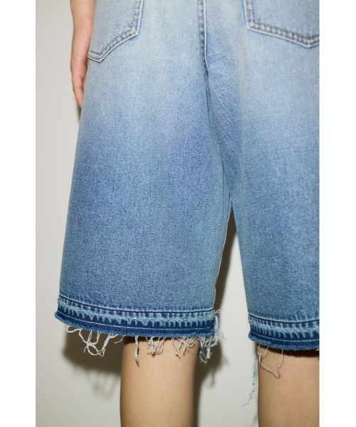 THROW RIPPED HALF DENIM PTハーフデニムパンツ ブラウン THROW by SLY ジーンズ デニム デニムパンツ RIPPED HALF DENIM