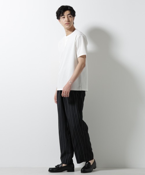NANO universe（ナノ・ユニバース） ヘンリーネック tシャツ