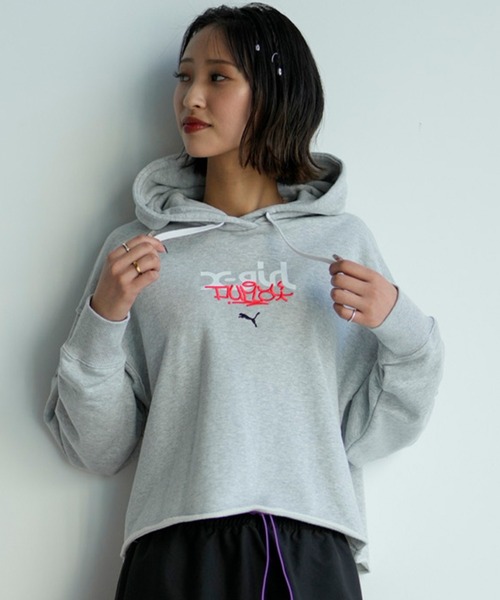 「X-girl」 プルオーバーパーカー「PUMAコラボ」 X-SMALL ホワイト レディース