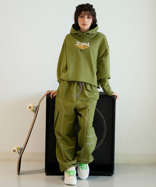 「X-girl」 プルオーバーパーカー「PUMAコラボ」 X-SMALL ホワイト レディース