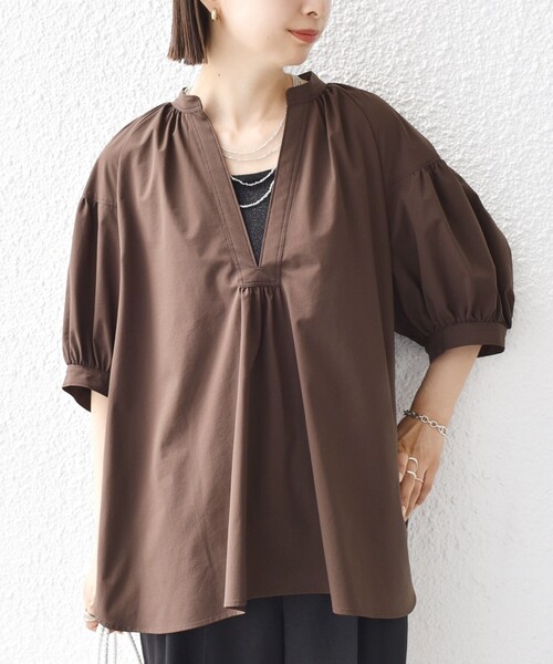 SHIPS ブラウス シャツ 「接触冷感 / 撥水加工」TEX BRID(R