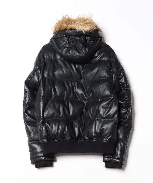 未使用品！トミーヒルフィガー　レザー　ダウンジャケット　ブラック　Sサイズ TOMMY HILFIGER（トミー・ヒルフィガー） ブルゾン S ブラック メンズ