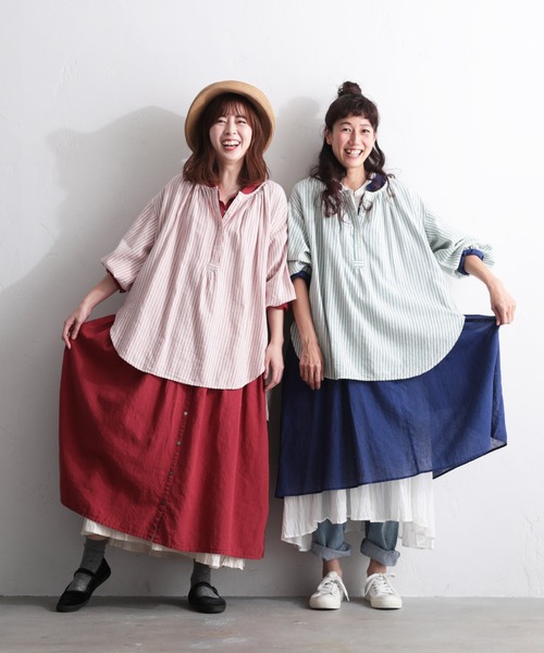 「soulberry」 長袖ブラウス L コーラル レディース soulberry 「soulberry」 長袖ブラウス L コーラル レディース