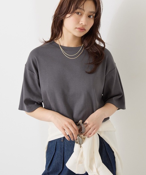 tシャツ リラックスクルーネックTシャツ レディース AMERICAN HOLIC tシャツ 接触冷感スムースルーズクルーネックT