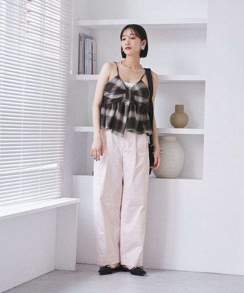 VIS（ビス） キャミソール オンブレチェックリボンビスチェ : ZOZOTOWN