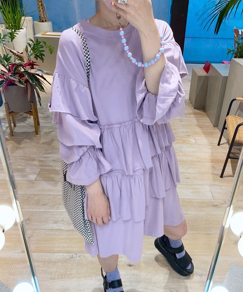 LIEF アップルブロッサム 長袖OP ワンピース ラベンダー Alley by w closet 「Alley closet」 長袖ワンピース FREE
