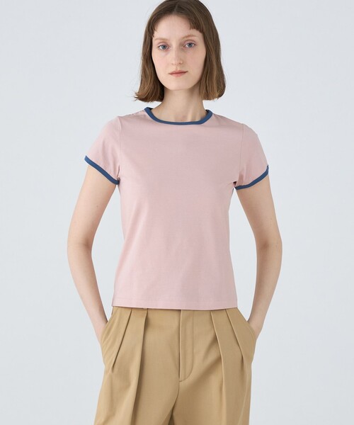 「MACPHEE」 半袖Tシャツ S ライトブルー レディース